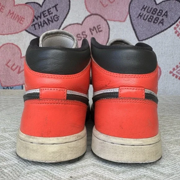 Jordan Women’s Athletic High-Top Sneakers in Black, White & Red - Picture 7 of 10